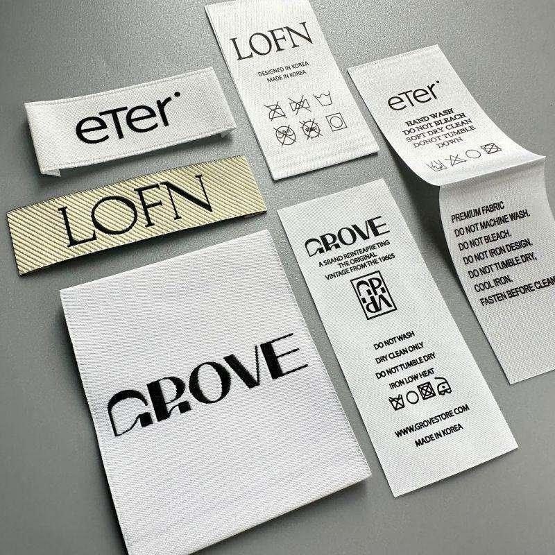 Add your logo or brand name to available woven labels, printed labels, or other suitable label formats.